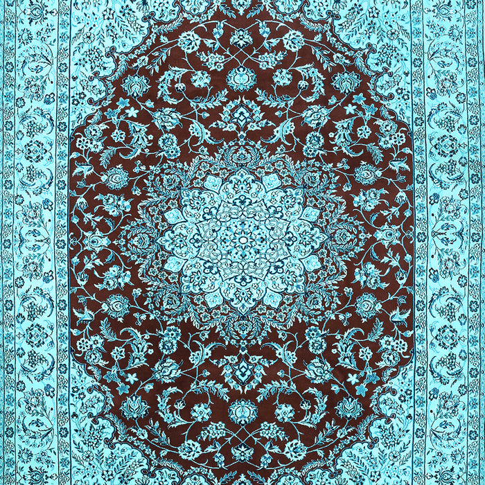 Medallion Light Blue Traditional Rug, tr725lblu