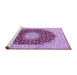 Sideview of Machine Washable Medallion Purple Traditional Area Rugs, wshtr725pur