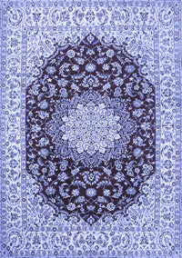 Medallion Blue Traditional Rug, tr725blu