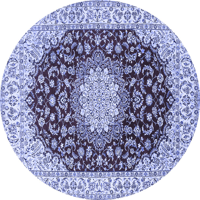 Round Medallion Blue Traditional Rug, tr725blu