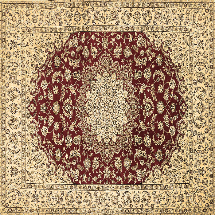 Square Medallion Brown Traditional Rug, tr725brn