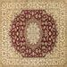 Square Medallion Brown Traditional Rug, tr725brn