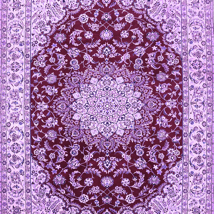 Machine Washable Medallion Purple Traditional Area Rugs, wshtr725pur