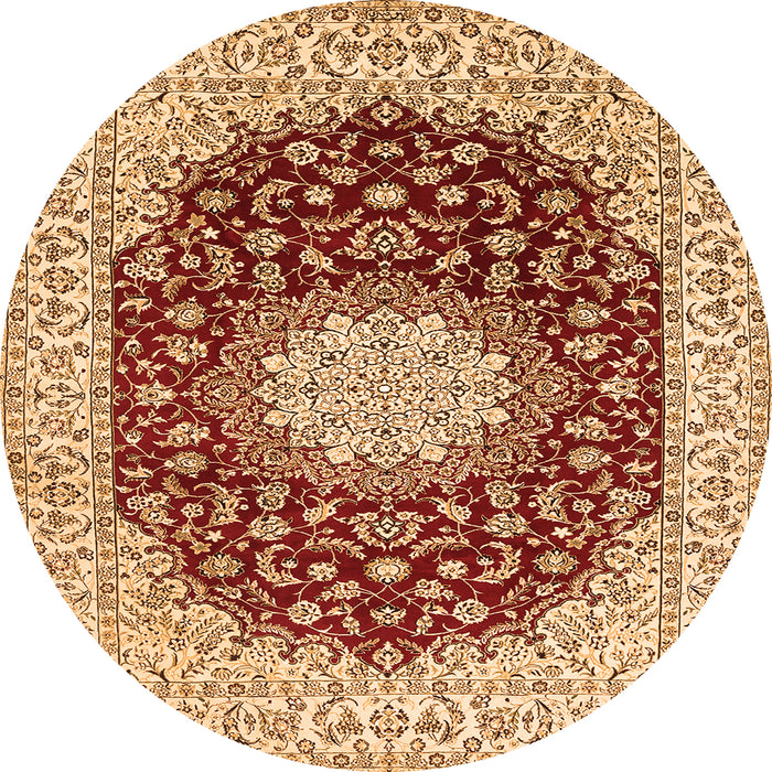 Machine Washable Medallion Orange Traditional Area Rugs, wshtr725org