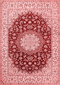 Medallion Red Traditional Rug, tr725red