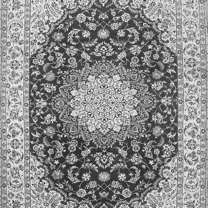Serging Thickness of Machine Washable Medallion Gray Traditional Rug, wshtr725gry