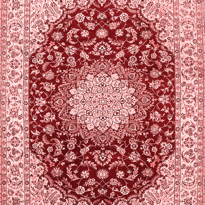 Machine Washable Medallion Red Traditional Rug, wshtr725red