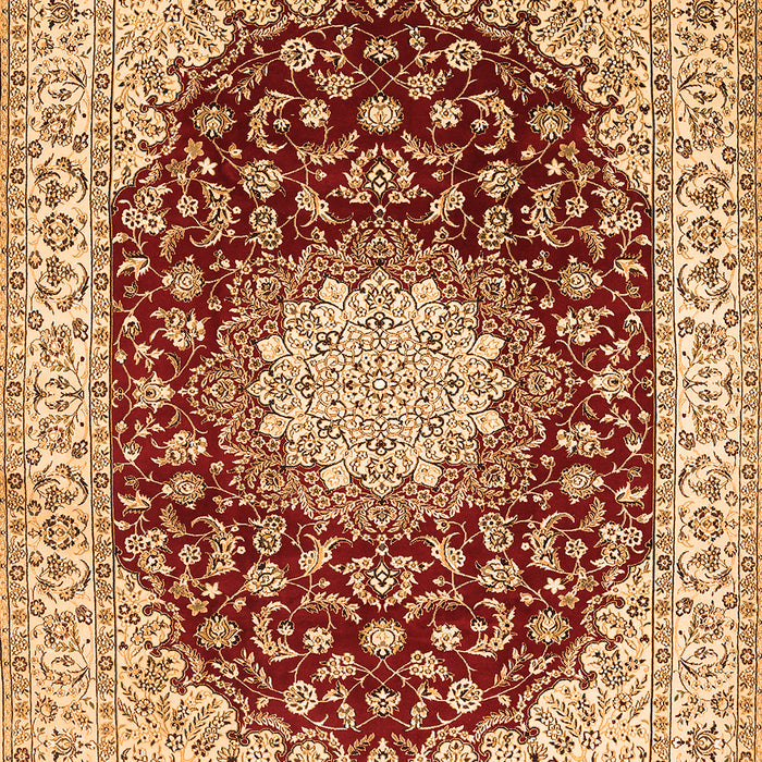 Serging Thickness of Machine Washable Medallion Orange Traditional Area Rugs, wshtr725org