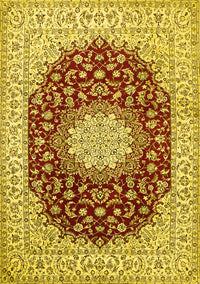 Medallion Yellow Traditional Rug, tr725yw