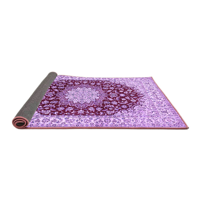 Sideview of Medallion Purple Traditional Rug, tr725pur