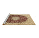 Sideview of Machine Washable Medallion Brown Traditional Rug, wshtr725brn