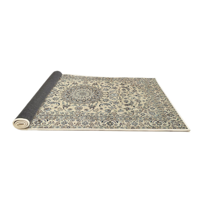 Sideview of Traditional Vanilla Gold Medallion Rug, tr726