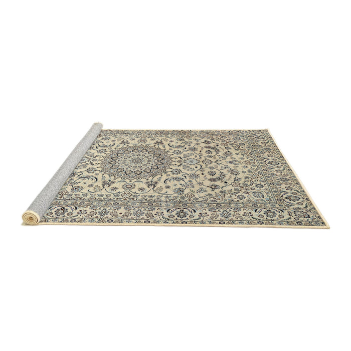 Sideview of Machine Washable Traditional Vanilla Gold Rug, wshtr726