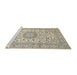 Sideview of Machine Washable Traditional Vanilla Gold Rug, wshtr726