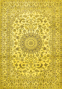 Medallion Yellow Traditional Rug, tr726yw