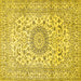 Square Medallion Yellow Traditional Rug, tr726yw