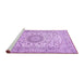 Sideview of Machine Washable Medallion Purple Traditional Area Rugs, wshtr726pur