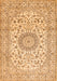 Serging Thickness of Machine Washable Medallion Orange Traditional Area Rugs, wshtr726org