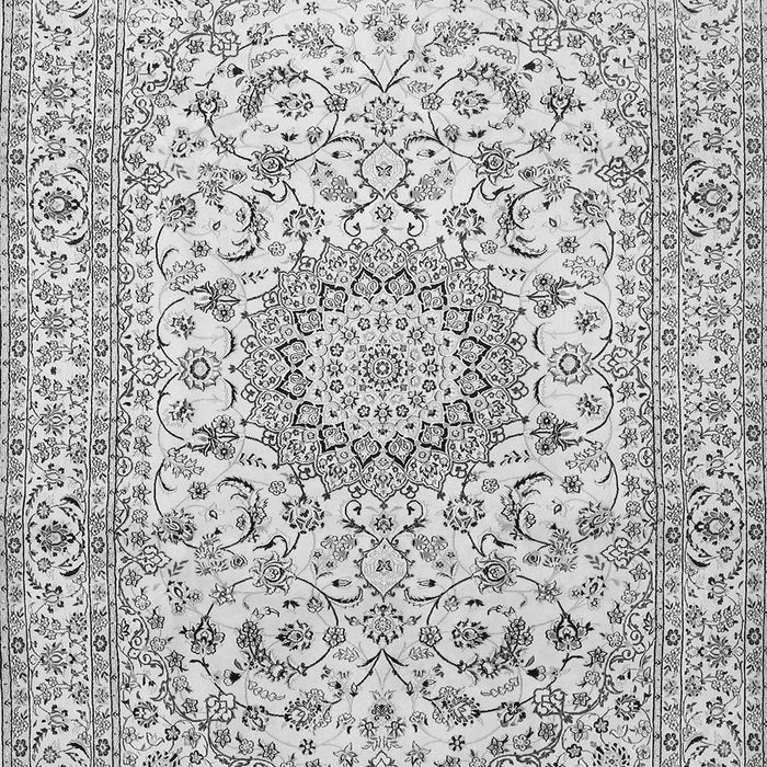 Serging Thickness of Machine Washable Medallion Gray Traditional Rug, wshtr726gry