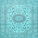 Square Medallion Light Blue Traditional Rug, tr726lblu