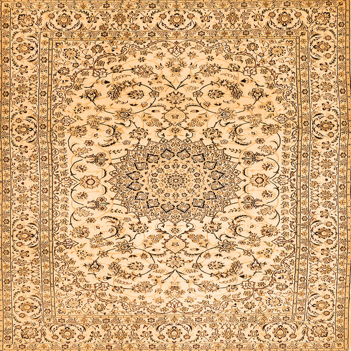 Serging Thickness of Medallion Orange Traditional Rug, tr726org