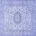 Square Medallion Blue Traditional Rug, tr726blu