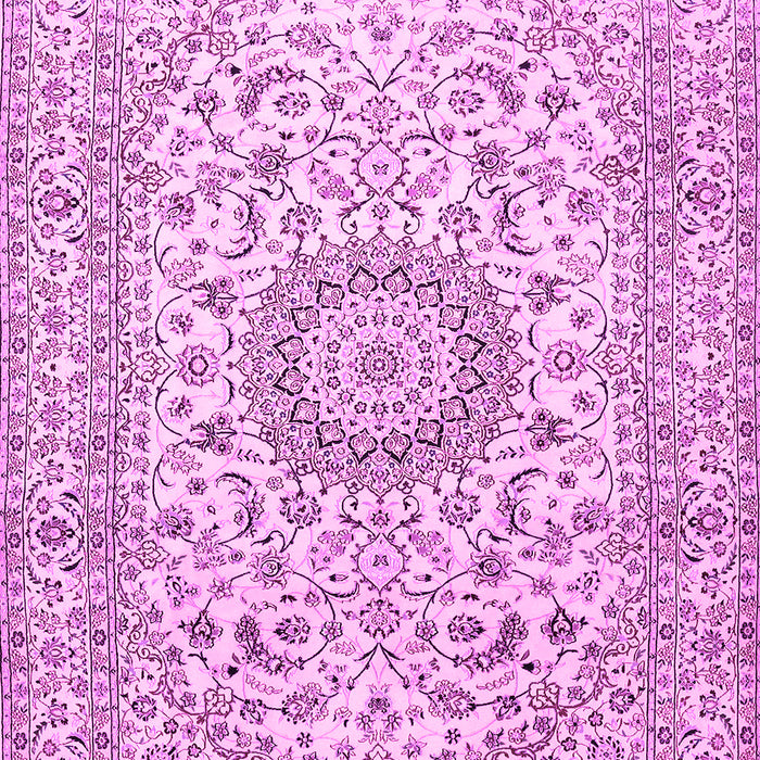 Machine Washable Medallion Pink Traditional Rug, wshtr726pnk