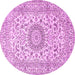 Round Medallion Pink Traditional Rug, tr726pnk