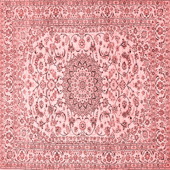 Machine Washable Medallion Red Traditional Rug, wshtr726red