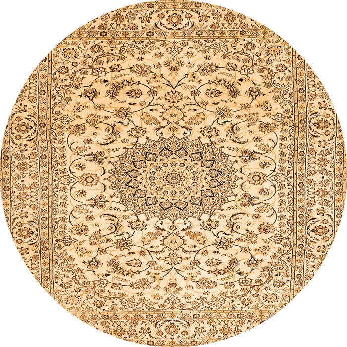 Square Medallion Orange Traditional Rug, tr726org