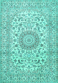 Medallion Turquoise Traditional Rug, tr726turq