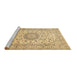 Sideview of Machine Washable Medallion Brown Traditional Rug, wshtr726brn