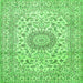 Serging Thickness of Medallion Green Traditional Rug, tr726grn