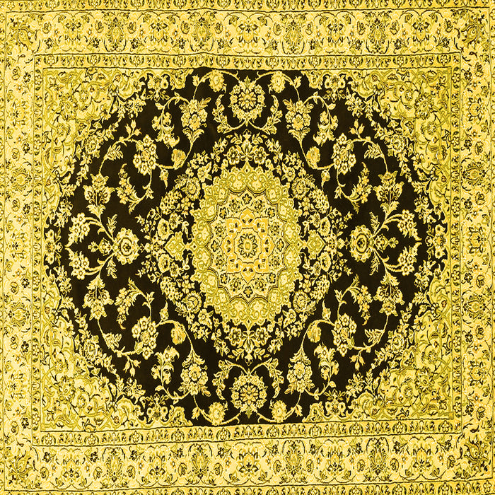 Square Medallion Yellow Traditional Rug, tr727yw