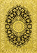 Machine Washable Medallion Yellow Traditional Rug, wshtr727yw