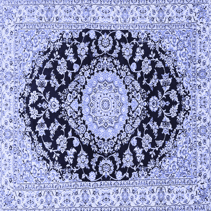 Square Medallion Blue Traditional Rug, tr727blu
