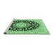 Sideview of Machine Washable Medallion Emerald Green Traditional Area Rugs, wshtr727emgrn