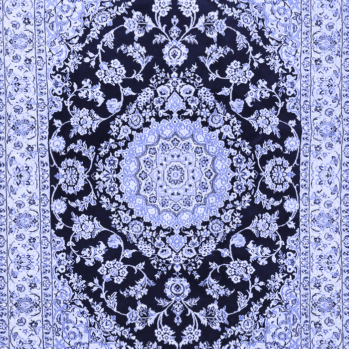 Medallion Blue Traditional Rug, tr727blu