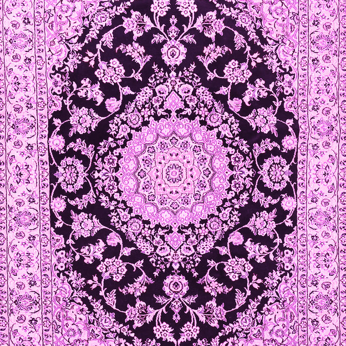 Machine Washable Medallion Pink Traditional Rug, wshtr727pnk