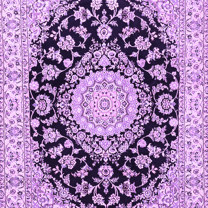 Machine Washable Medallion Purple Traditional Area Rugs, wshtr727pur