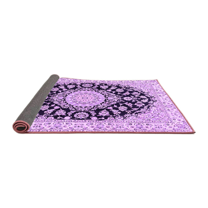 Sideview of Medallion Purple Traditional Rug, tr727pur
