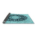 Sideview of Medallion Light Blue Traditional Rug, tr727lblu