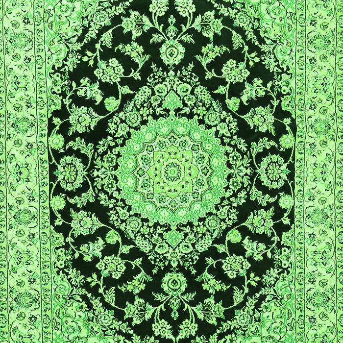 Serging Thickness of Machine Washable Medallion Green Traditional Area Rugs, wshtr727grn