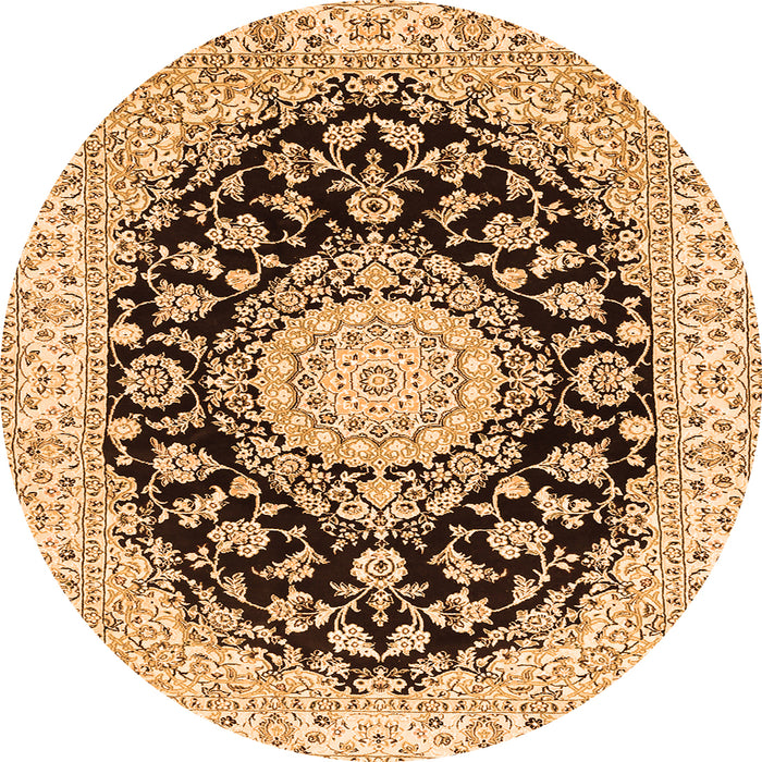 Square Medallion Orange Traditional Rug, tr727org
