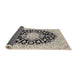 Sideview of Traditional Gray Medallion Rug, tr728