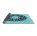 Sideview of Medallion Light Blue Traditional Rug, tr728lblu