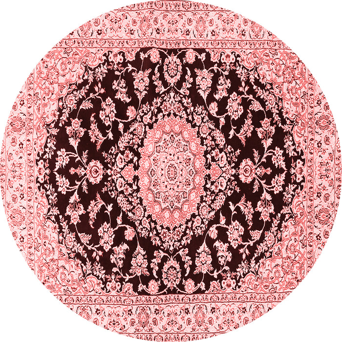 Machine Washable Medallion Red Traditional Rug, wshtr728red