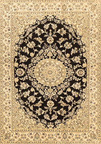 Medallion Brown Traditional Rug, tr728brn