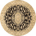 Round Medallion Brown Traditional Rug, tr728brn