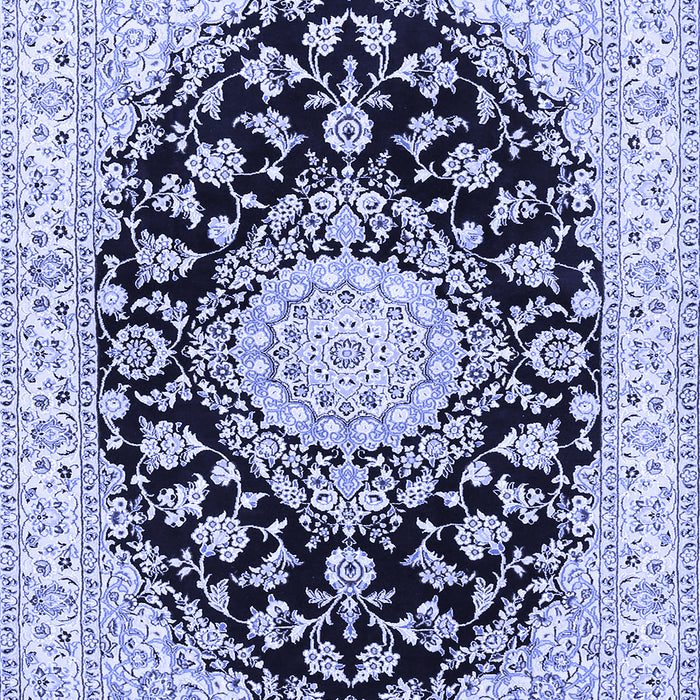 Medallion Blue Traditional Rug, tr728blu